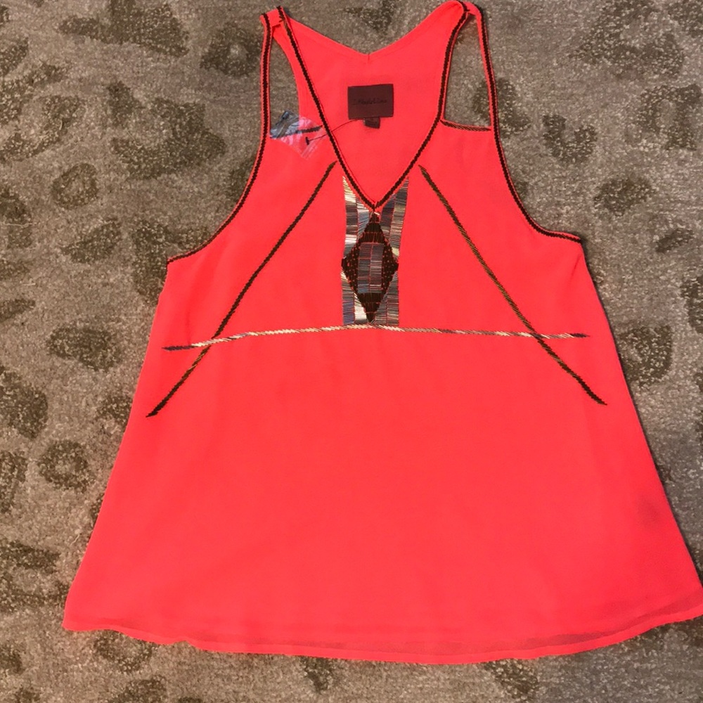 I. Madeline Aztec Neon Tank